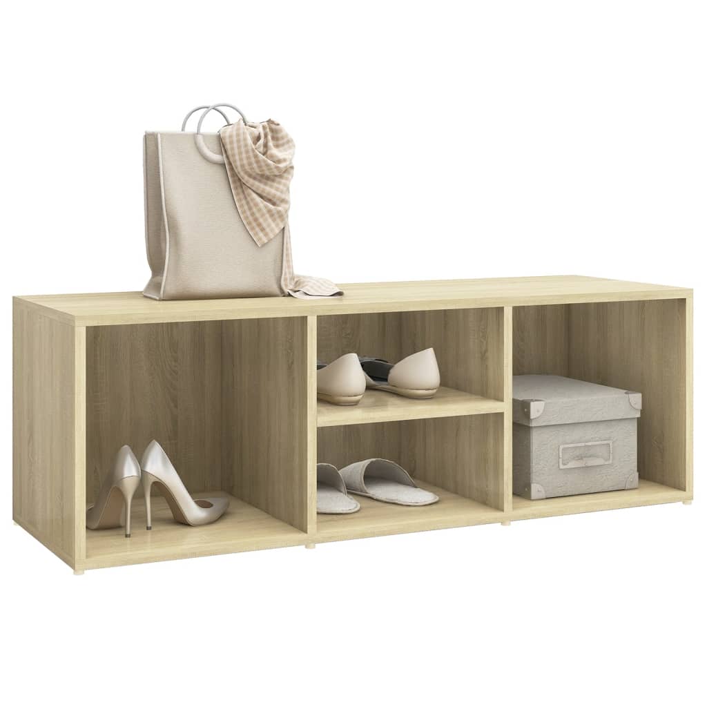 Schoenenopbergbank 105x35x35 cm bewerkt hout sonoma eikenkleur is nu te koop bij PeponiXL, paradijselijk wonen!