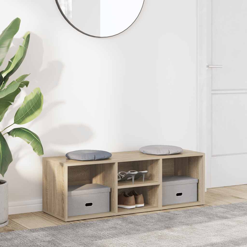 Schoenenopbergbank 105x35x35 cm bewerkt hout sonoma eikenkleur is nu te koop bij PeponiXL, paradijselijk wonen!