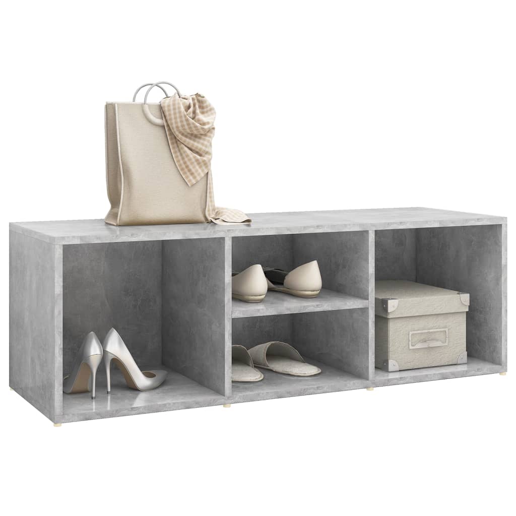 Schoenenopbergbank 105x35x35 cm bewerkt hout betongrijs is nu te koop bij PeponiXL, paradijselijk wonen!