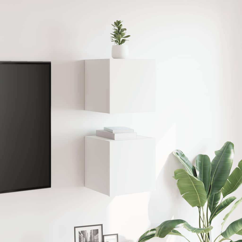 Tv-wandmeubelen 2 st 30,5x30x30 cm wit is nu te koop bij PeponiXL, paradijselijk wonen!
