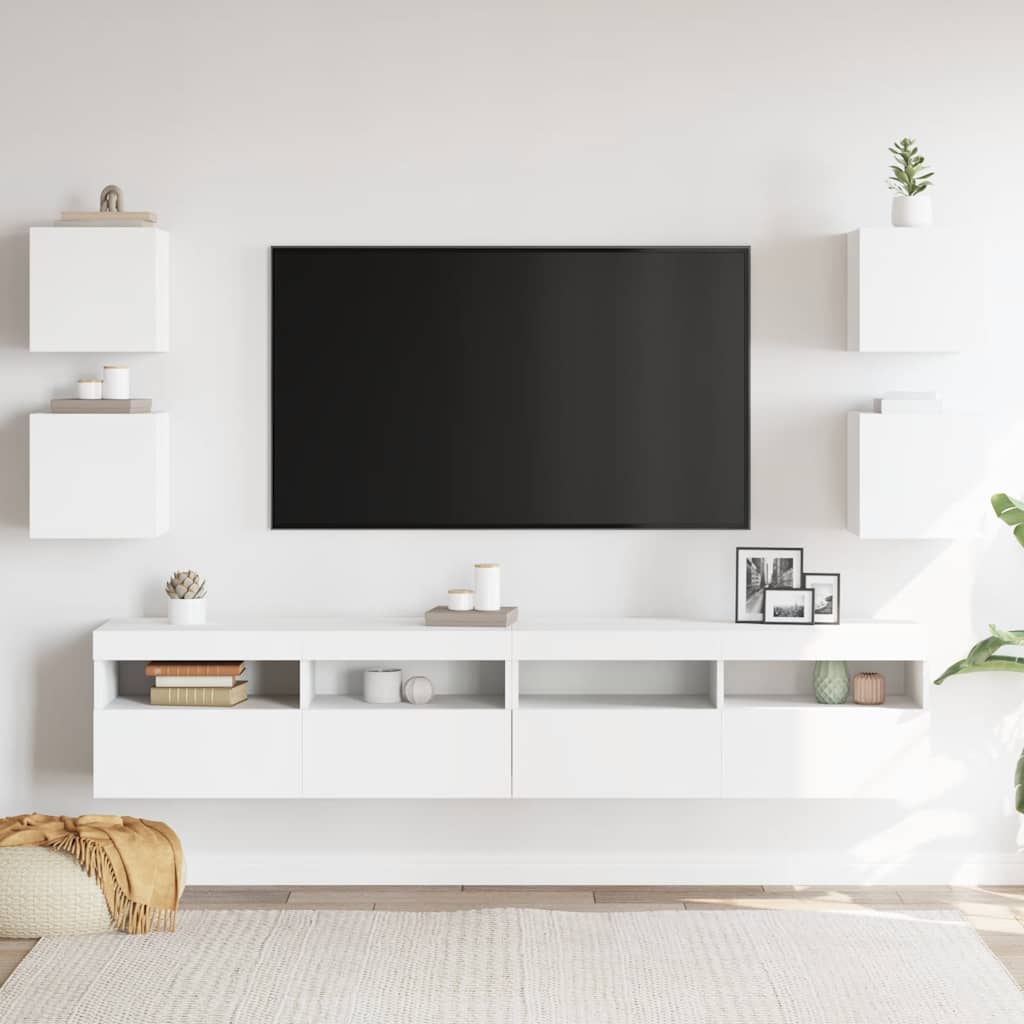 Tv-wandmeubelen 4 st 30,5x30x30 cm wit is nu te koop bij PeponiXL, paradijselijk wonen!