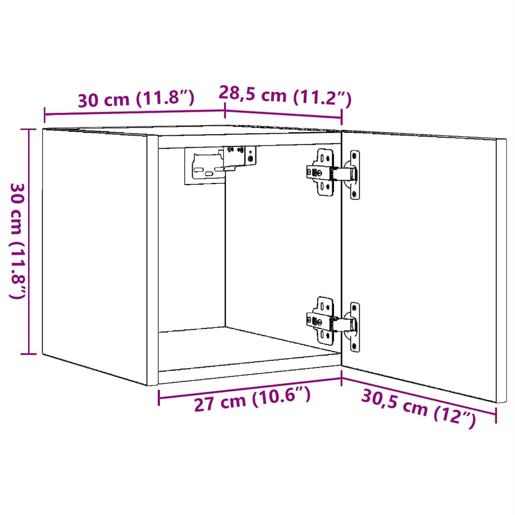Tv-wandmeubelen 4 st 30,5x30x30 cm wit is nu te koop bij PeponiXL, paradijselijk wonen!
