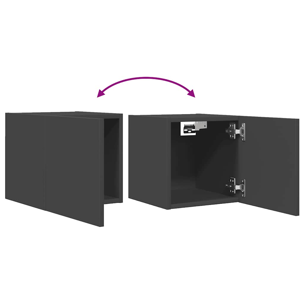 Tv-wandmeubel 30,5x30x30 cm grijs