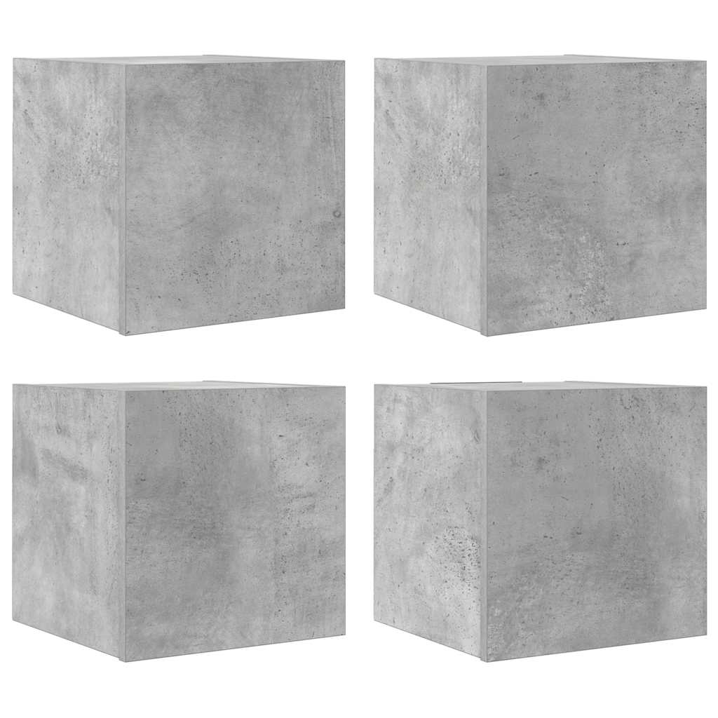 Tv-wandmeubelen 4 st 30,5x30x30 cm betongrijs is nu te koop bij PeponiXL, paradijselijk wonen!