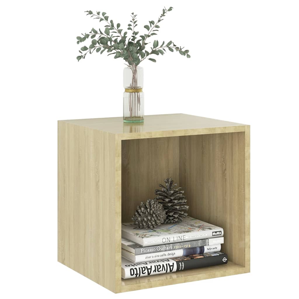 Wandkast 37x37x37 cm bewerkt hout sonoma eikenkleurig is nu te koop bij PeponiXL, paradijselijk wonen!