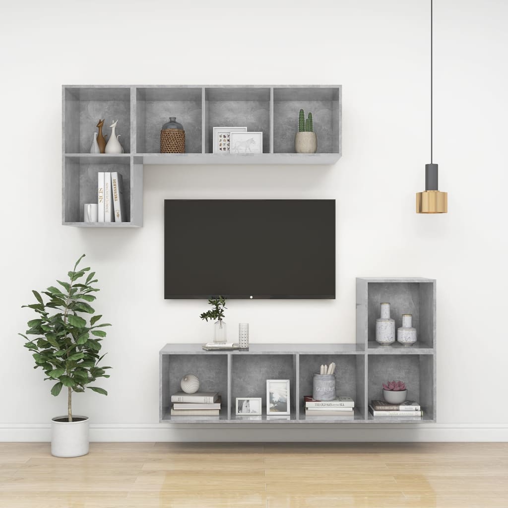Wandkast 37x37x37 cm bewerkt hout betongrijs is nu te koop bij PeponiXL, paradijselijk wonen!