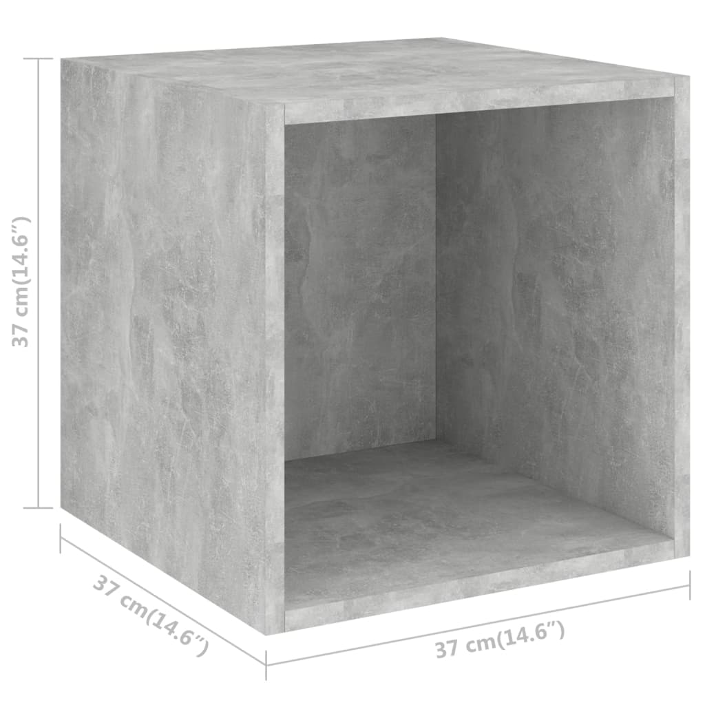 Wandkast 37x37x37 cm bewerkt hout betongrijs is nu te koop bij PeponiXL, paradijselijk wonen!