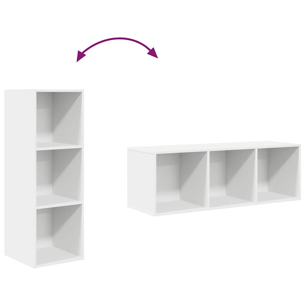 Tv-wandmeubel 37x37x107 cm bewerkt hout wit is nu te koop bij PeponiXL, paradijselijk wonen!