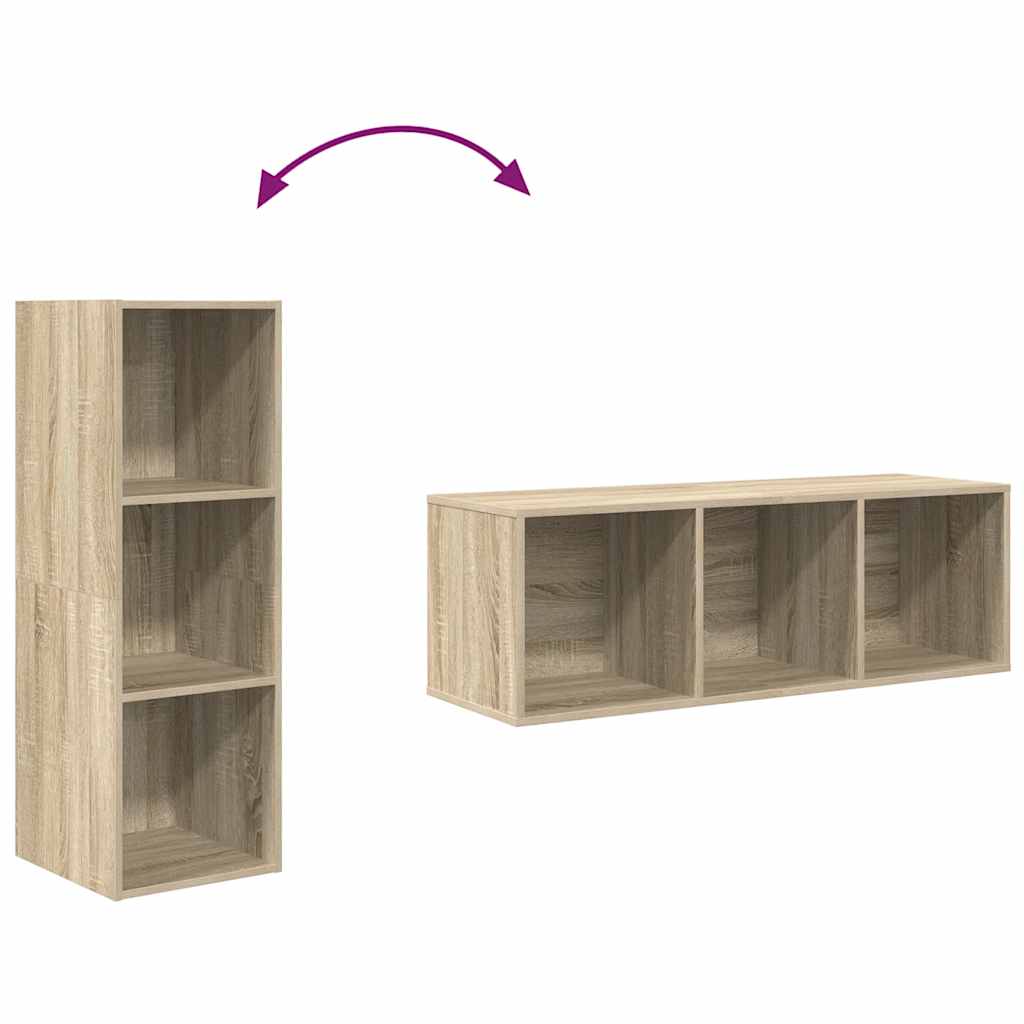 Tv-wandmeubel 37x37x107 cm bewerkt hout sonoma eikenkleurig is nu te koop bij PeponiXL, paradijselijk wonen!