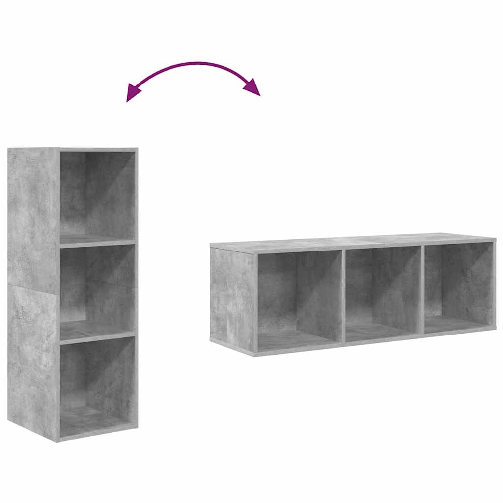 Tv-wandmeubel 37x37x107 cm bewerkt hout betongrijs is nu te koop bij PeponiXL, paradijselijk wonen!