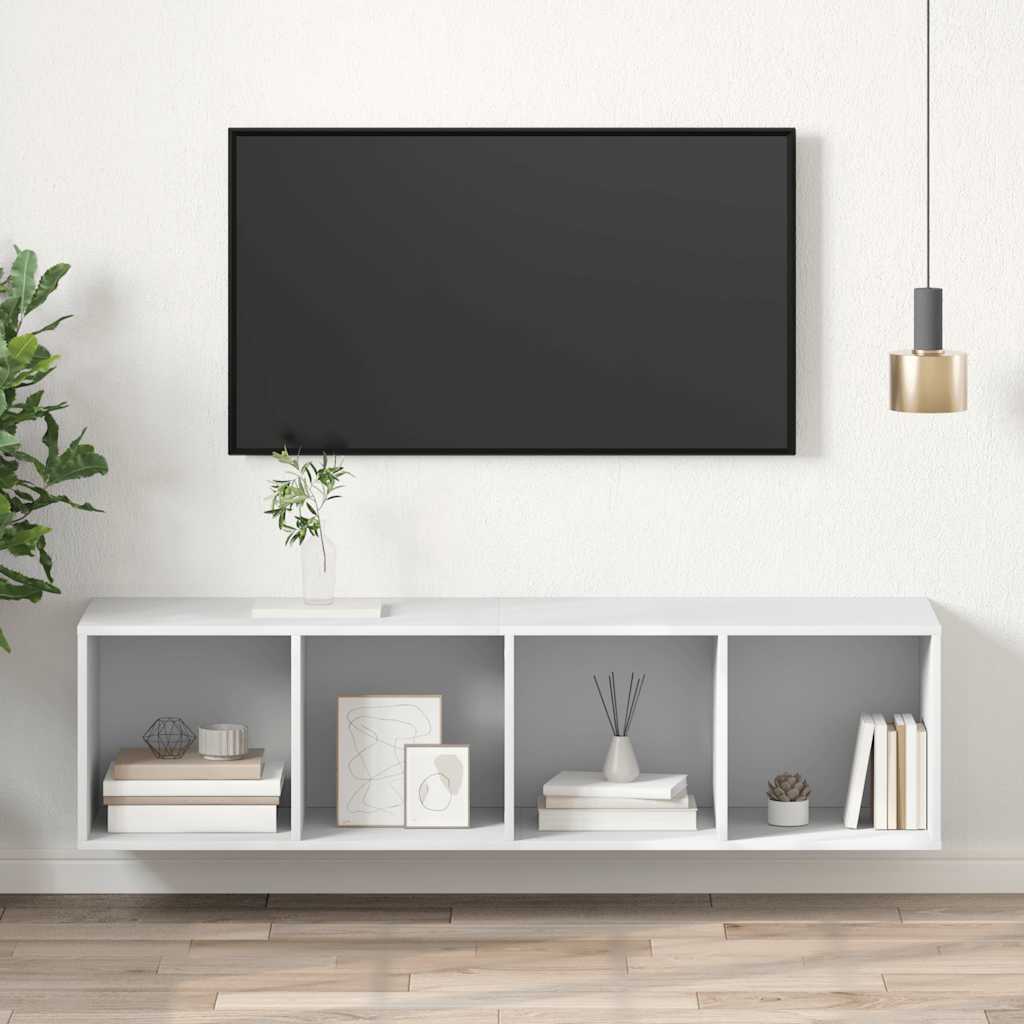 Tv-wandmeubel 37x37x142,5 cm bewerkt hout wit is nu te koop bij PeponiXL, paradijselijk wonen!