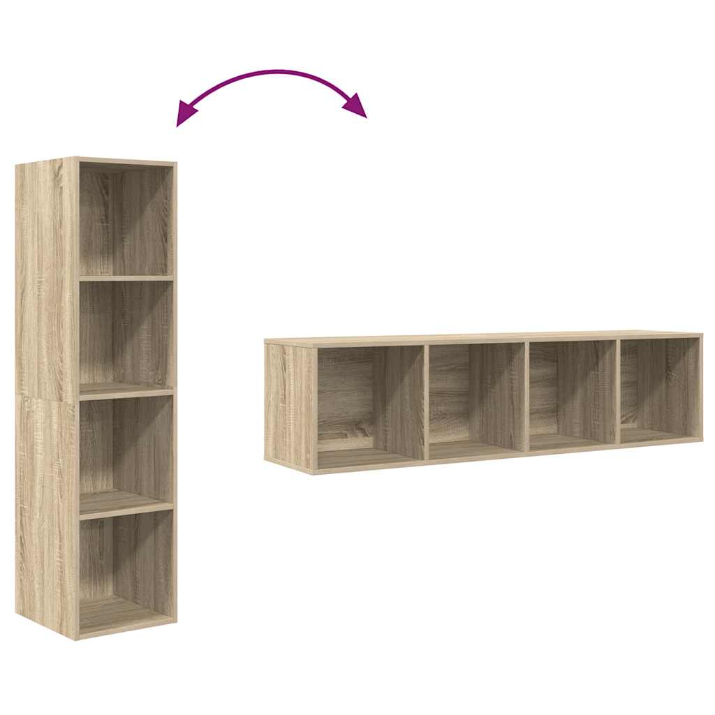 Tv-wandmeubel 37x37x142,5 cm bewerkt hout sonoma eikenkleurig is nu te koop bij PeponiXL, paradijselijk wonen!