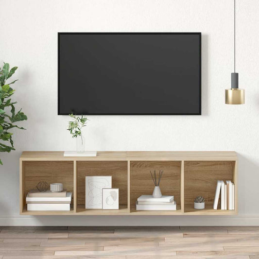 Tv-wandmeubel 37x37x142,5 cm bewerkt hout sonoma eikenkleurig is nu te koop bij PeponiXL, paradijselijk wonen!