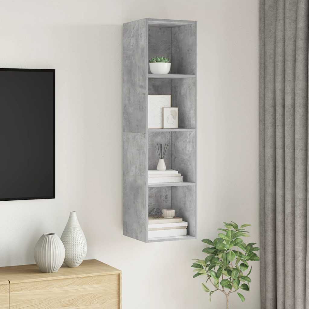 Tv-wandmeubel 37x37x142,5 cm bewerkt hout betongrijs is nu te koop bij PeponiXL, paradijselijk wonen!