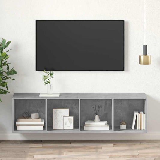 Tv-wandmeubel 37x37x142,5 cm bewerkt hout betongrijs is nu te koop bij PeponiXL, paradijselijk wonen!