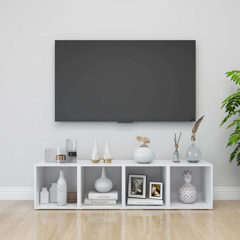 Tv-meubelen 2 st 37x35x37 cm bewerkt hout wit is nu te koop bij PeponiXL, paradijselijk wonen!