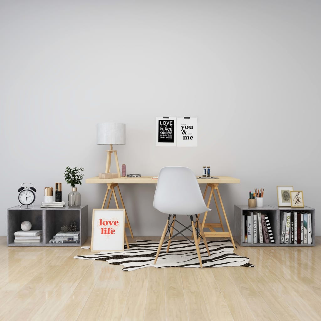 Tv-meubelen 4 st 37x35x37 cm bewerkt hout betongrijs is nu te koop bij PeponiXL, paradijselijk wonen!