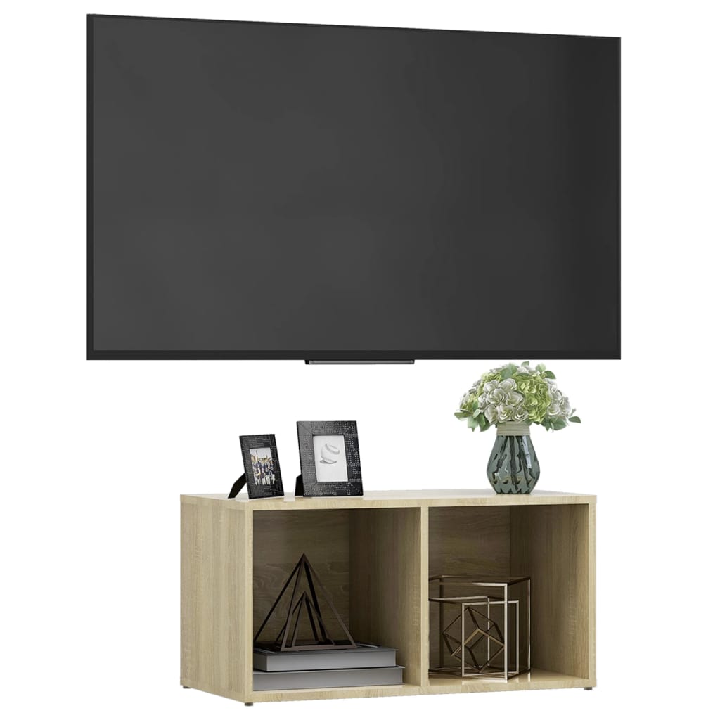 Tv-meubel 72x35x36,5 cm bewerkt hout sonoma eikenkleurig is nu te koop bij PeponiXL, paradijselijk wonen!