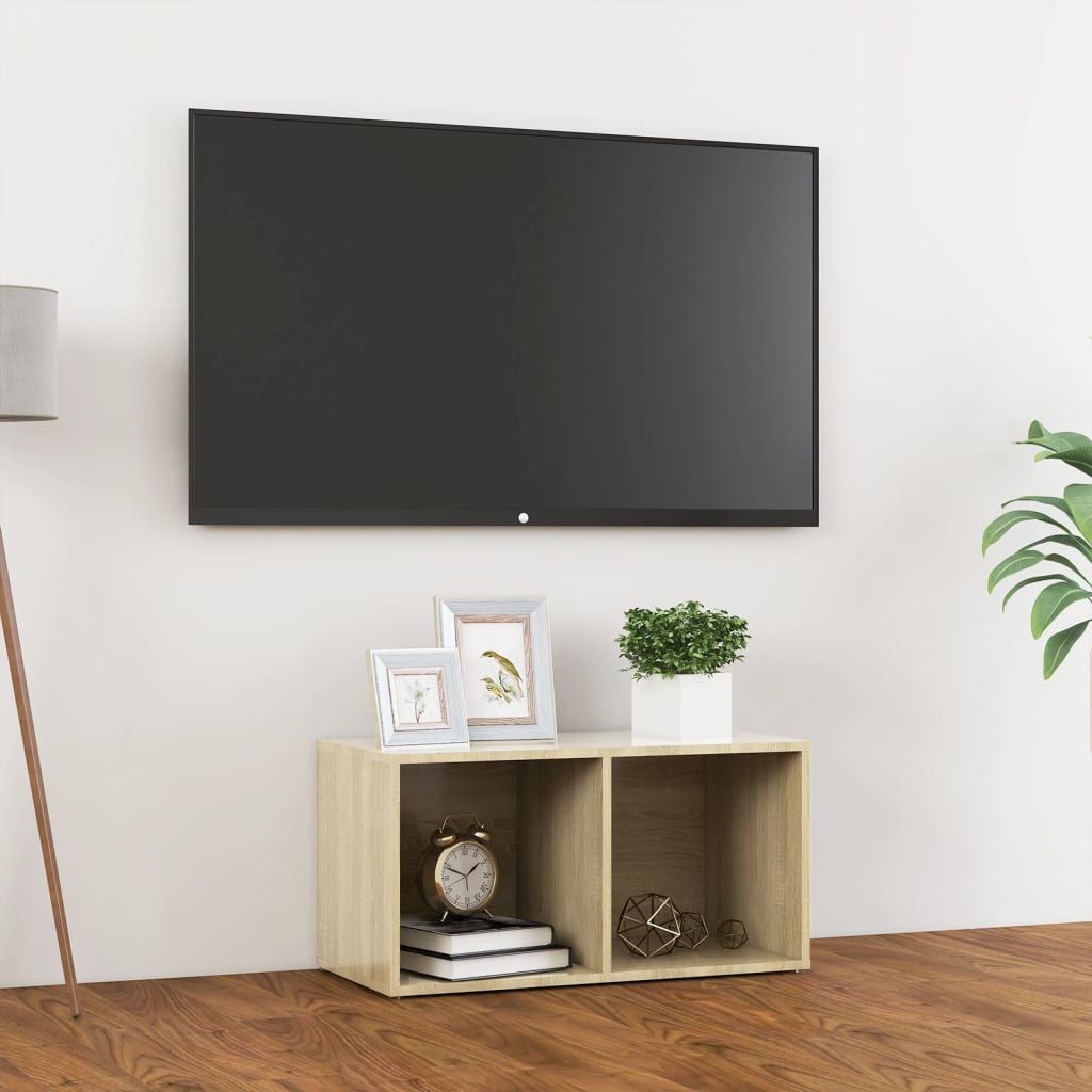Tv-meubel 72x35x36,5 cm bewerkt hout sonoma eikenkleurig is nu te koop bij PeponiXL, paradijselijk wonen!
