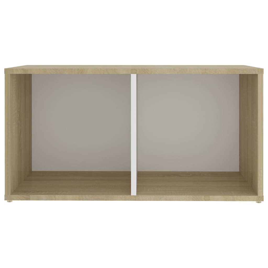 Tv-meubel 72x35x36,5 cm bewerkt hout wit en sonoma eikenkleurig is nu te koop bij PeponiXL, paradijselijk wonen!