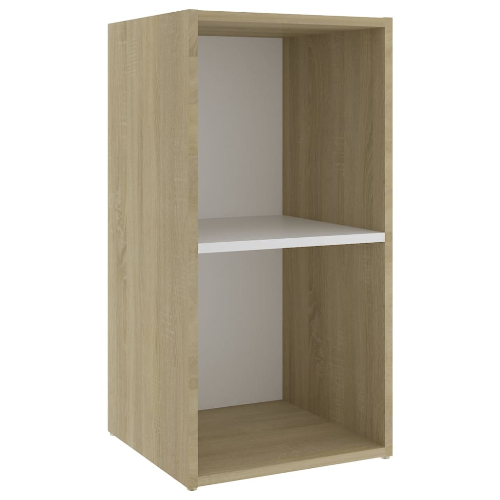 Tv-meubel 72x35x36,5 cm bewerkt hout wit en sonoma eikenkleurig is nu te koop bij PeponiXL, paradijselijk wonen!