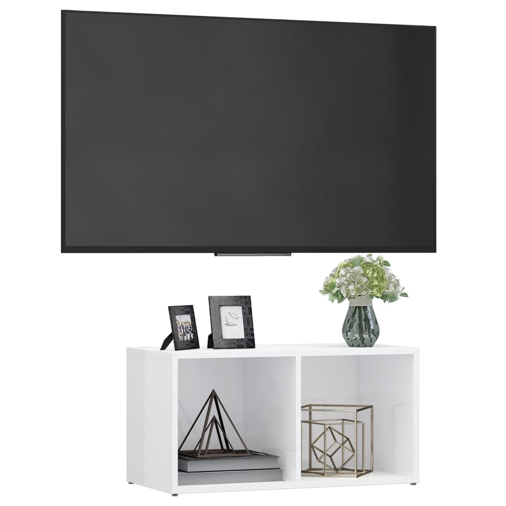 Tv-meubel 72x35x36,5 cm bewerkt hout hoogglans wit is nu te koop bij PeponiXL, paradijselijk wonen!