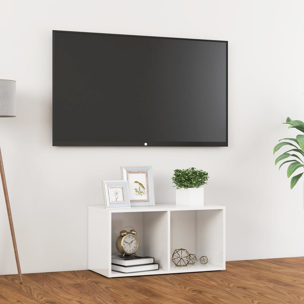 Tv-meubel 72x35x36,5 cm bewerkt hout hoogglans wit is nu te koop bij PeponiXL, paradijselijk wonen!