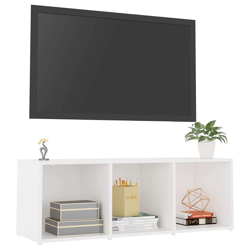 Tv-meubel 107x35x37 cm bewerkt hout wit is nu te koop bij PeponiXL, paradijselijk wonen!