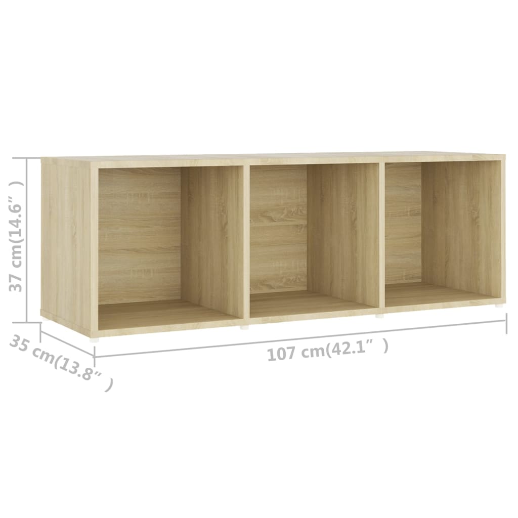 Tv-meubel 107x35x37 cm bewerkt hout sonoma eikenkleurig is nu te koop bij PeponiXL, paradijselijk wonen!