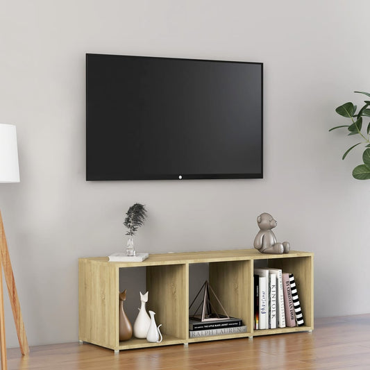 Tv-meubel 107x35x37 cm bewerkt hout sonoma eikenkleurig is nu te koop bij PeponiXL, paradijselijk wonen!