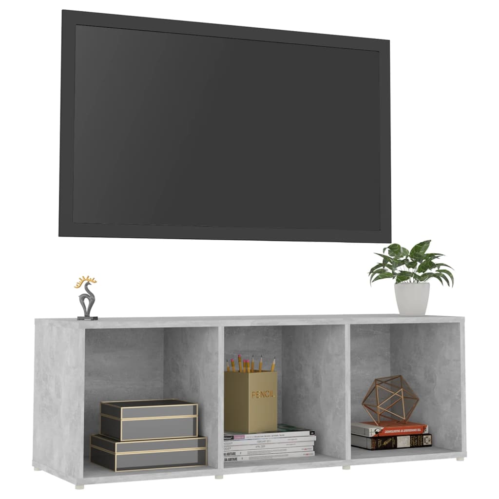 Tv-meubel 107x35x37 cm bewerkt hout betongrijs is nu te koop bij PeponiXL, paradijselijk wonen!