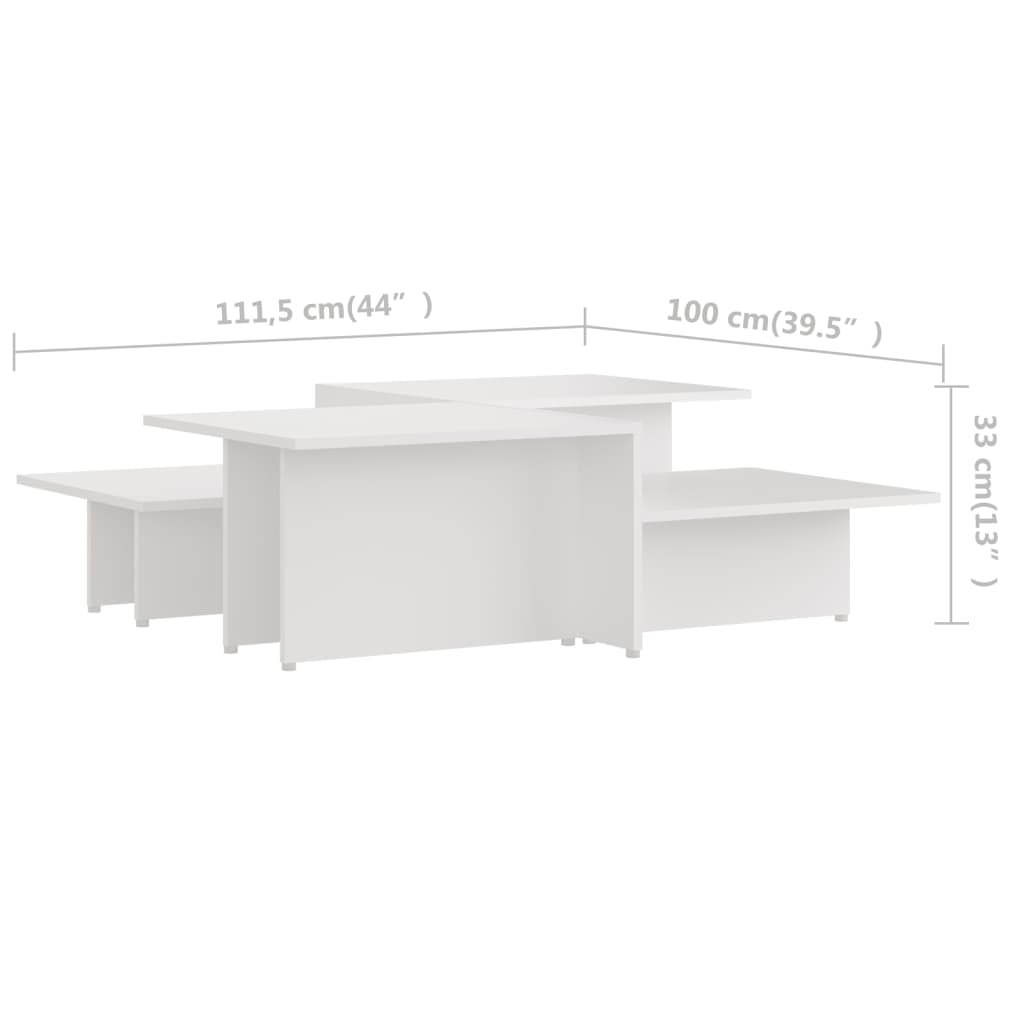 Salontafels 2 st 111,5x50x33 cm bewerkt hout wit is nu te koop bij PeponiXL, paradijselijk wonen!
