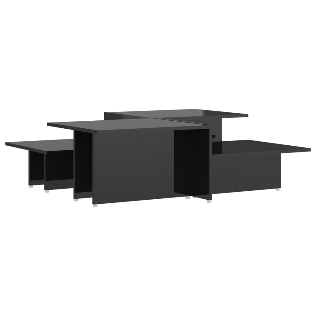Salontafels 2 st 111,5x50x33 cm bewerkt hout hoogglans zwart is nu te koop bij PeponiXL, paradijselijk wonen!