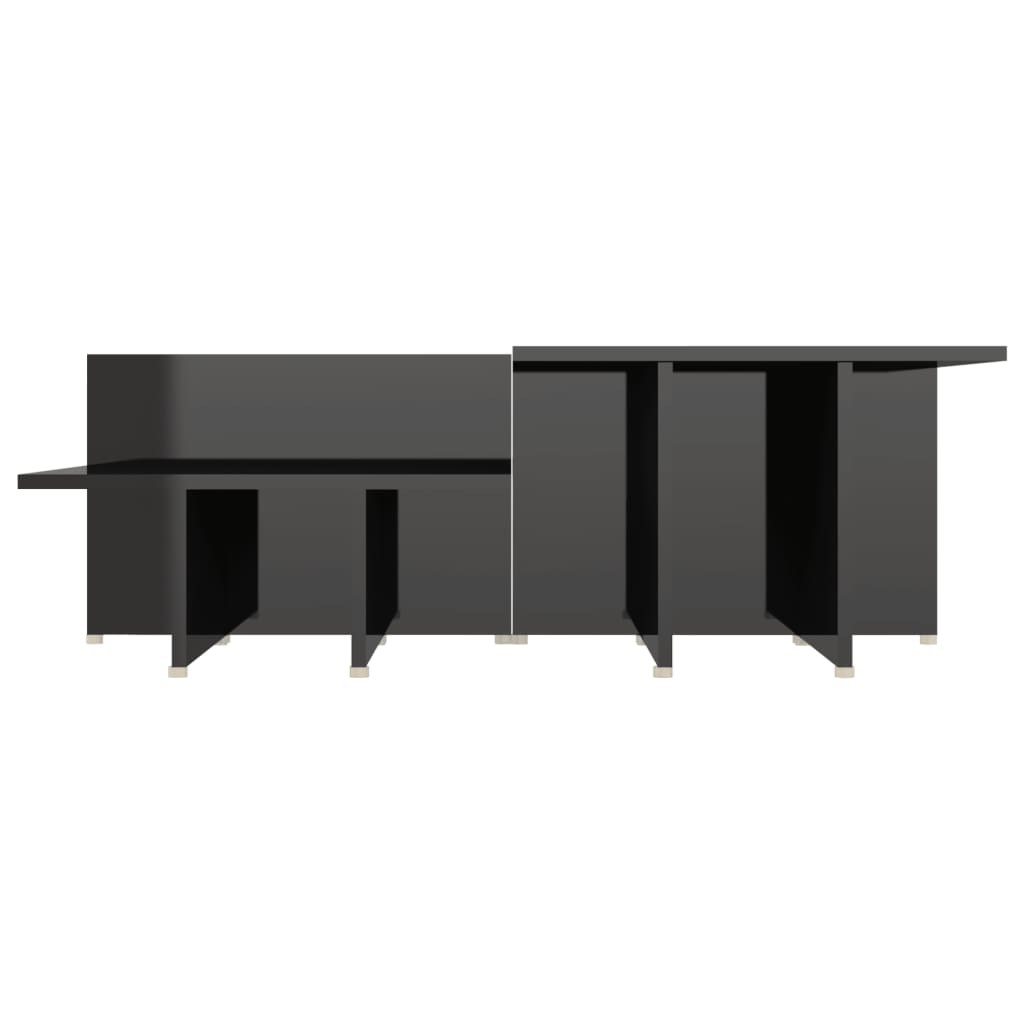 Salontafels 2 st 111,5x50x33 cm bewerkt hout hoogglans zwart is nu te koop bij PeponiXL, paradijselijk wonen!