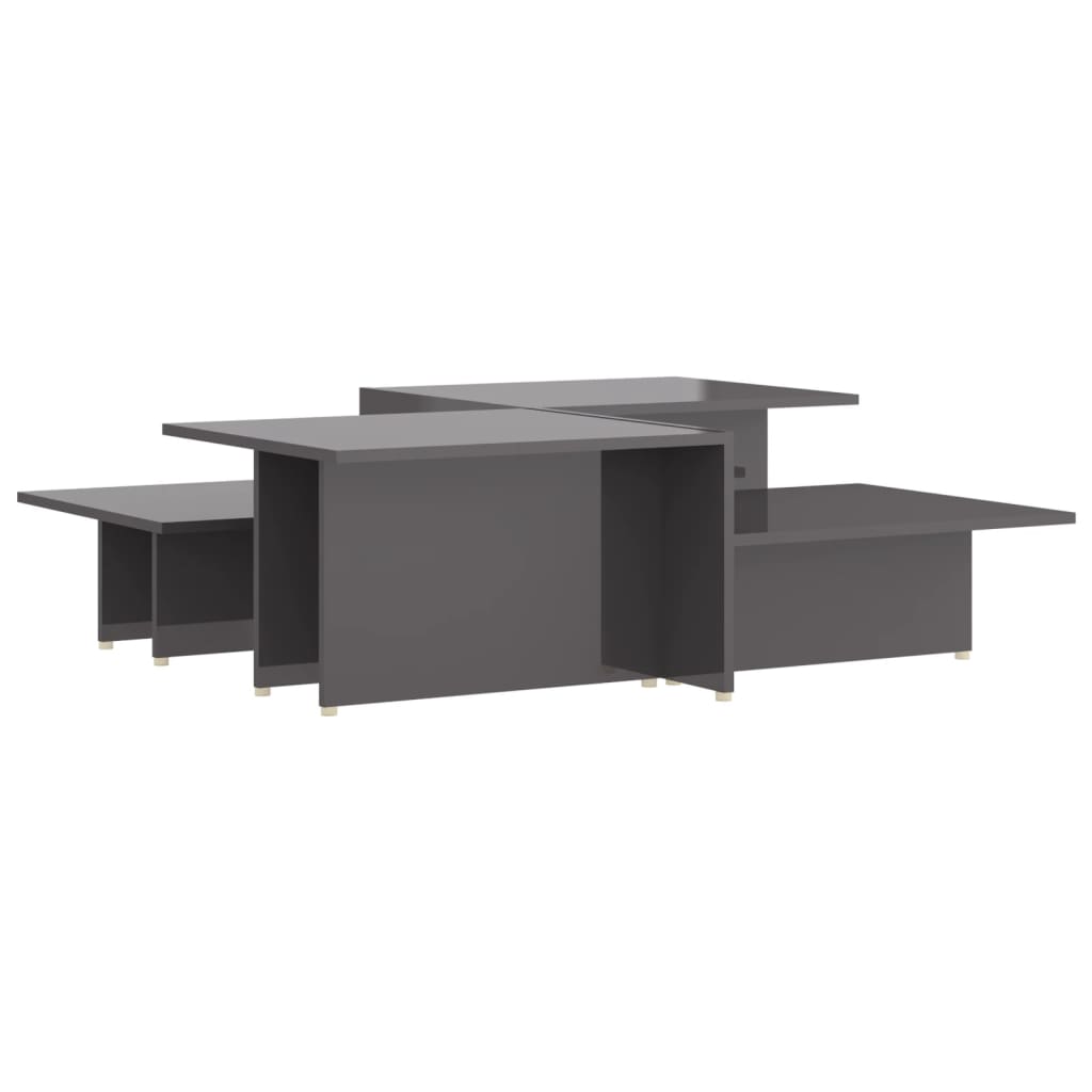Salontafels 2 st 111,5x50x33 cm bewerkt hout hoogglans grijs is nu te koop bij PeponiXL, paradijselijk wonen!