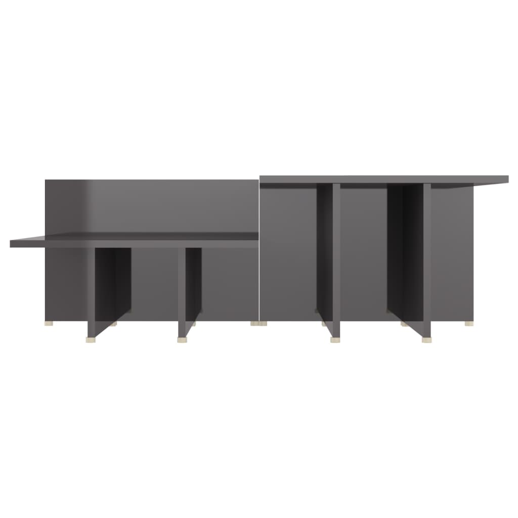 Salontafels 2 st 111,5x50x33 cm bewerkt hout hoogglans grijs is nu te koop bij PeponiXL, paradijselijk wonen!