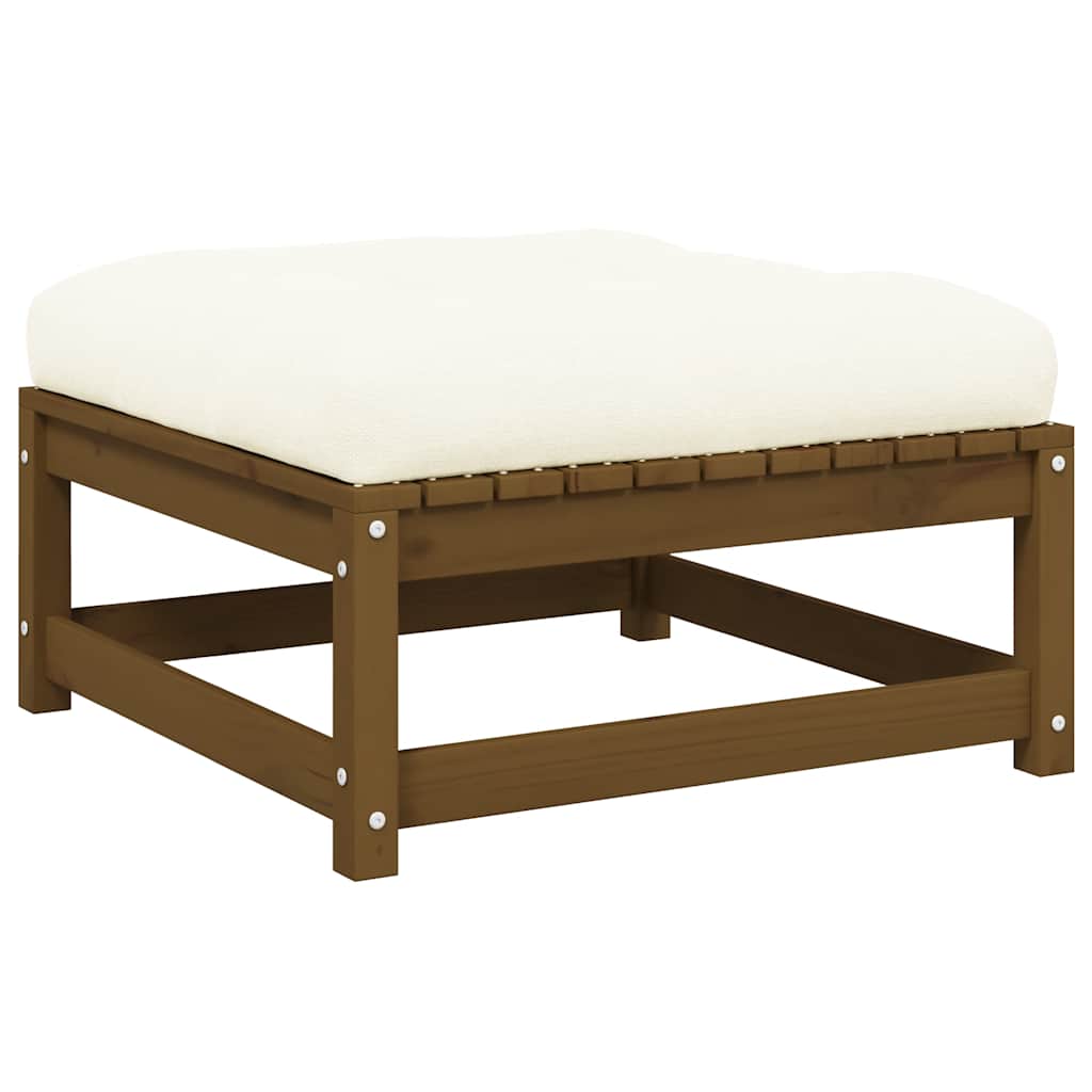 Tuinvoetenbank met kussen massief grenenhout honingbruin is nu te koop bij PeponiXL, paradijselijk wonen!