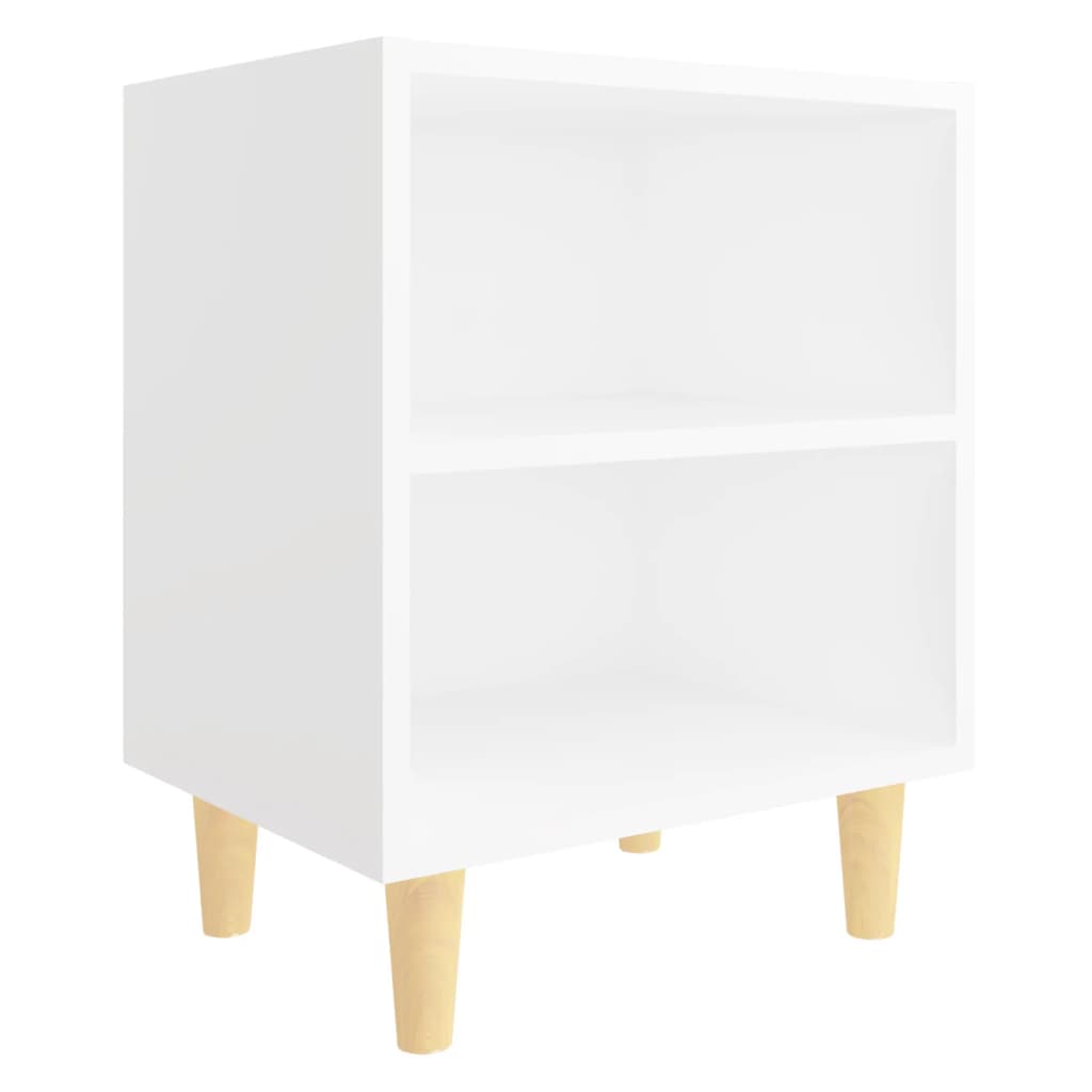 Nachtkastje met massief houten poten 40x30x50 cm wit is nu te koop bij PeponiXL, paradijselijk wonen!