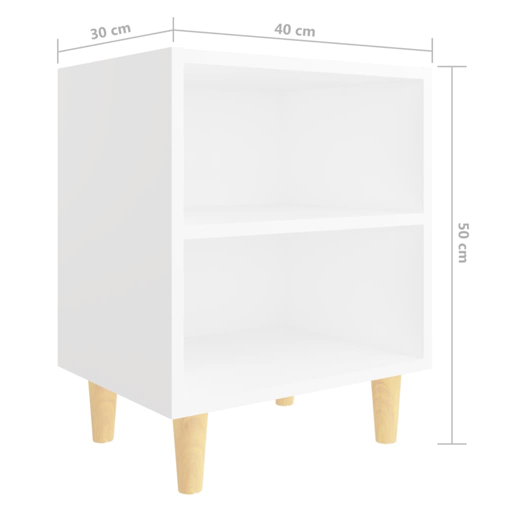 Nachtkastje met massief houten poten 40x30x50 cm wit is nu te koop bij PeponiXL, paradijselijk wonen!
