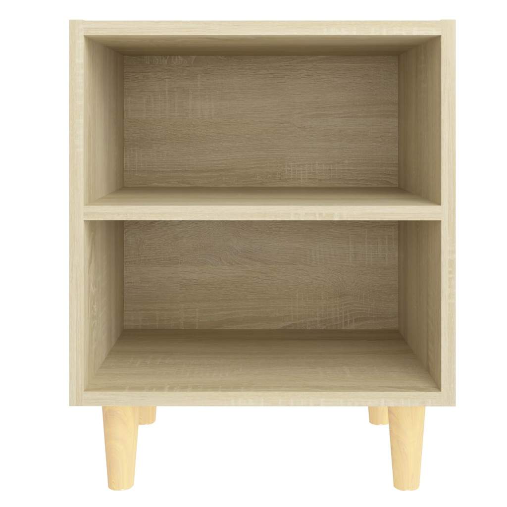 Nachtkastje met houten poten 40x30x50 cm sonoma eikenkleurig is nu te koop bij PeponiXL, paradijselijk wonen!