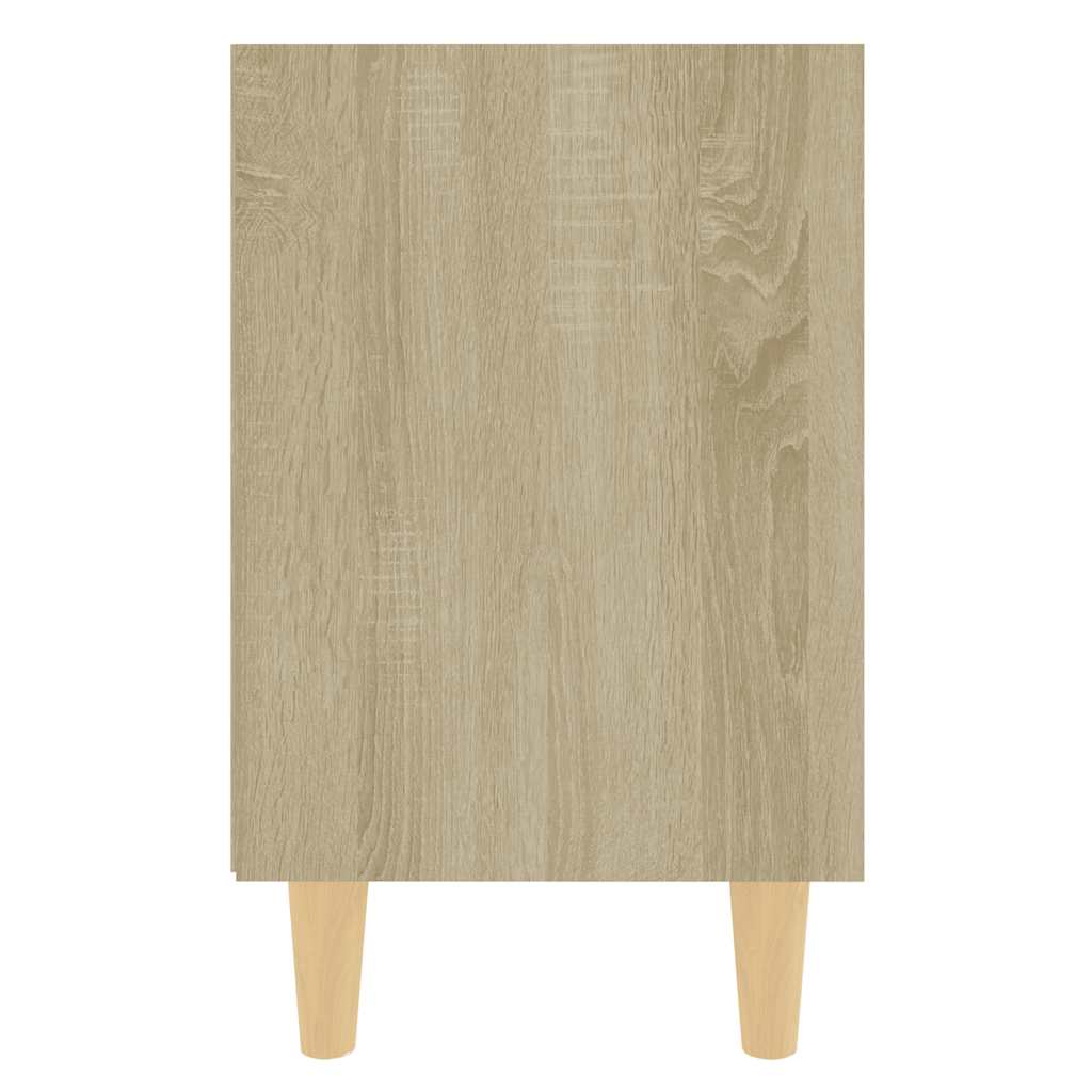 Nachtkastje met houten poten 40x30x50 cm sonoma eikenkleurig is nu te koop bij PeponiXL, paradijselijk wonen!
