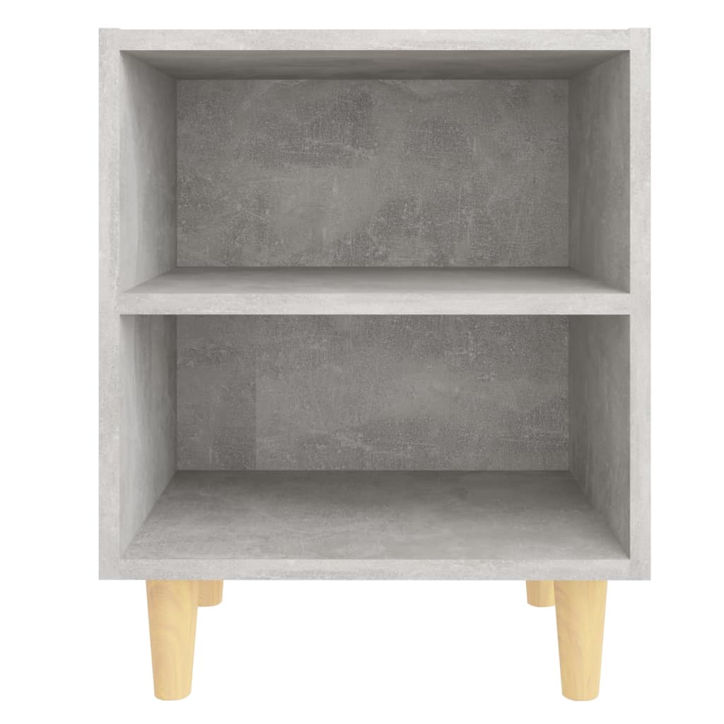 Nachtkastje met massief houten poten 40x30x50 cm betongrijs is nu te koop bij PeponiXL, paradijselijk wonen!
