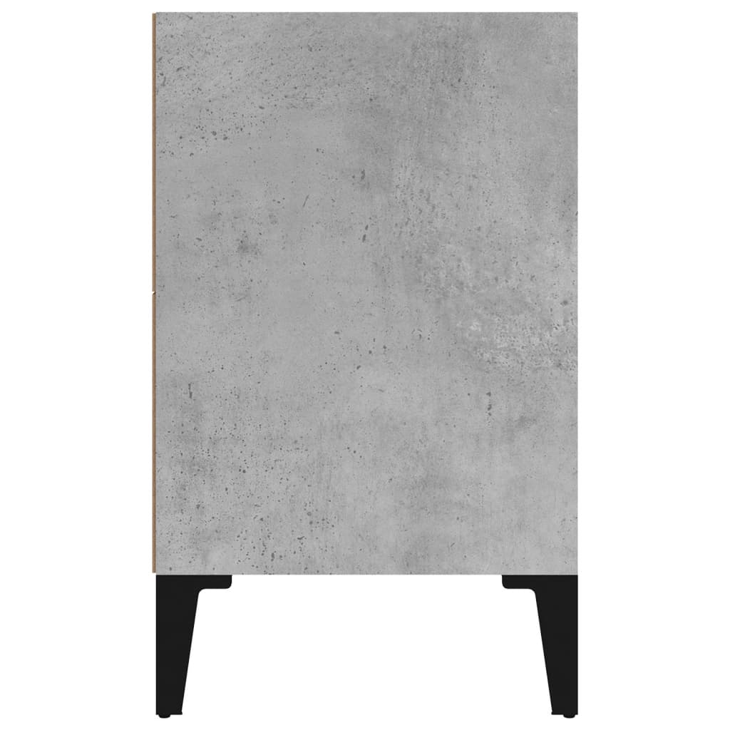 Nachtkastje met metalen poten 40x30x50 cm betongrijs is nu te koop bij PeponiXL, paradijselijk wonen!