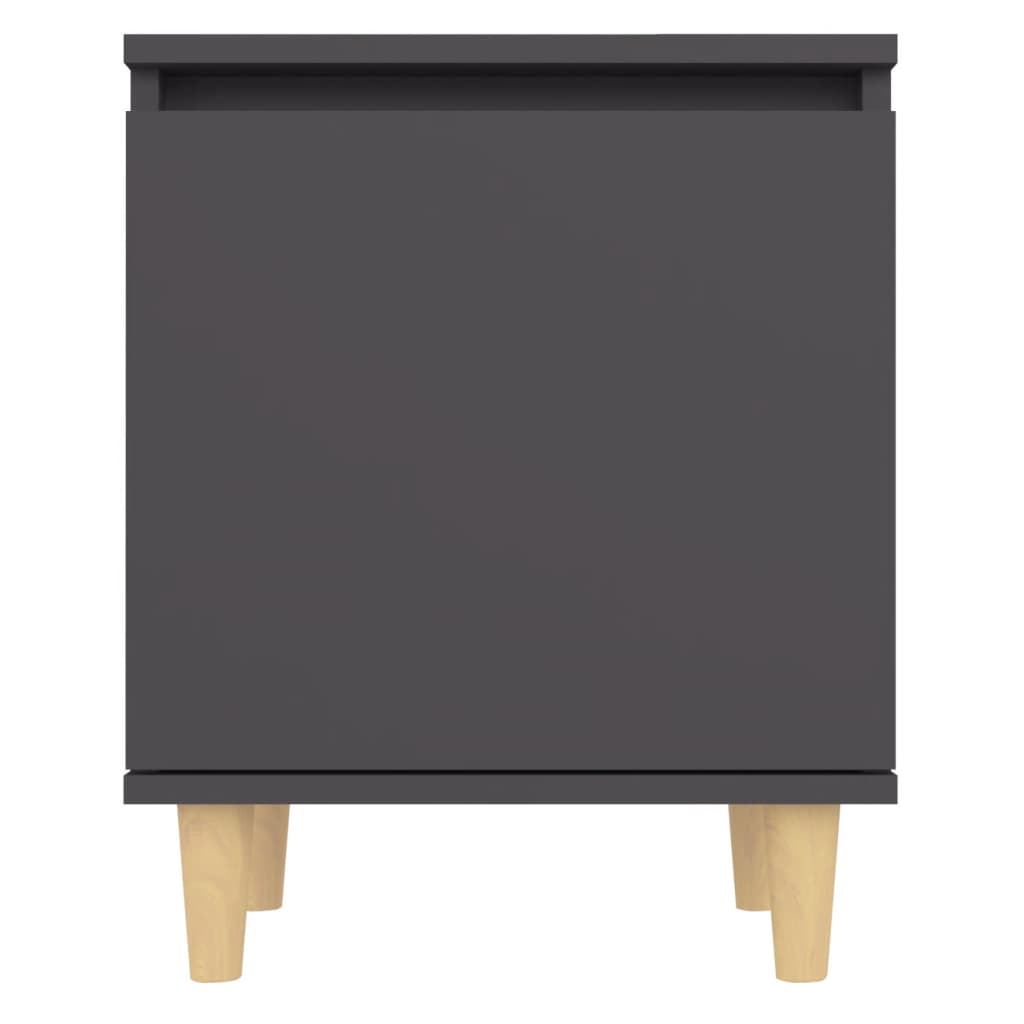 Nachtkastje met massief houten poten 40x30x50 cm grijs is nu te koop bij PeponiXL, paradijselijk wonen!
