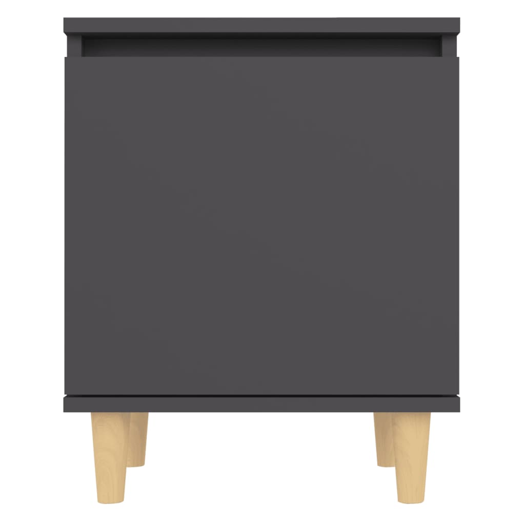 Nachtkastjes 2 st met massief houten poten 40x30x50 cm grijs is nu te koop bij PeponiXL, paradijselijk wonen!