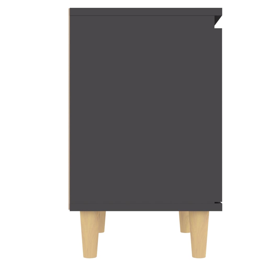 Nachtkastjes 2 st met massief houten poten 40x30x50 cm grijs is nu te koop bij PeponiXL, paradijselijk wonen!