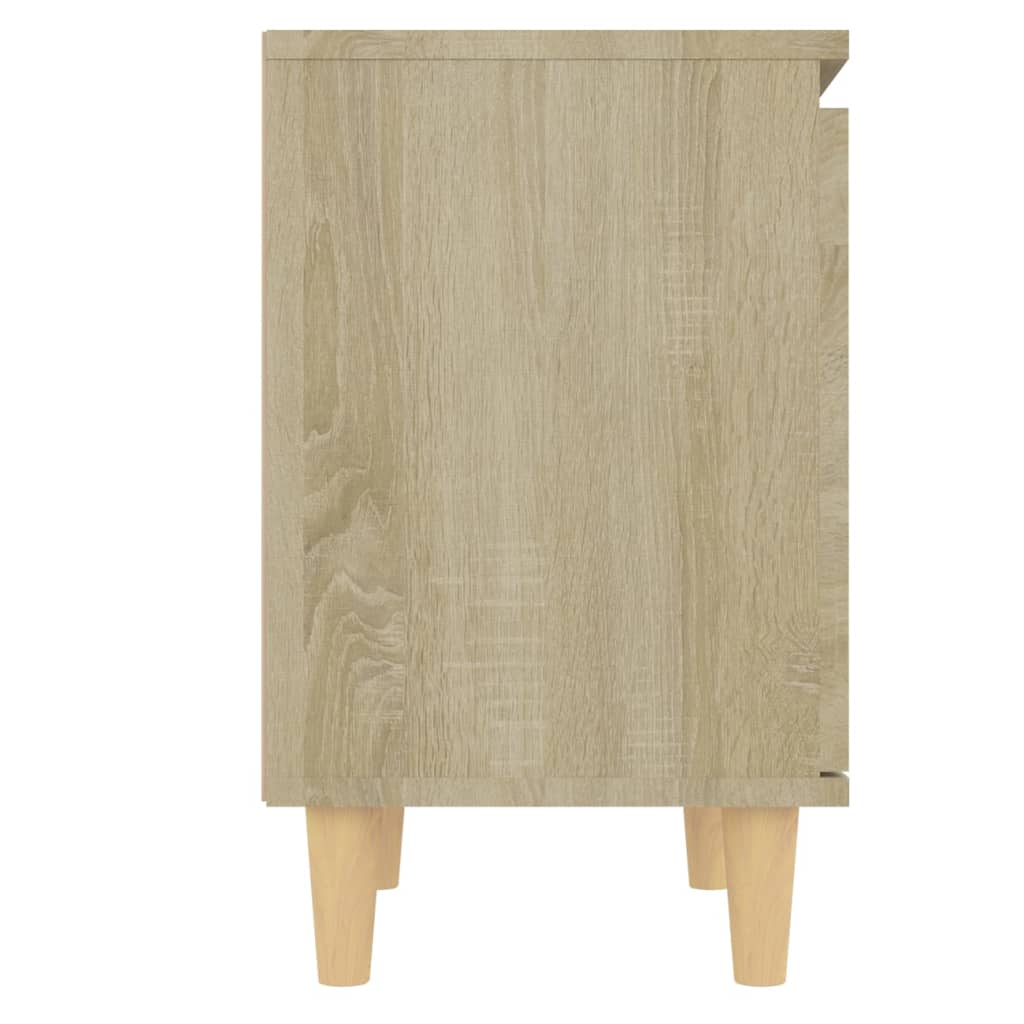 Nachtkastjes 2 st met houten poten 40x30x50 cm sonoma eiken is nu te koop bij PeponiXL, paradijselijk wonen!