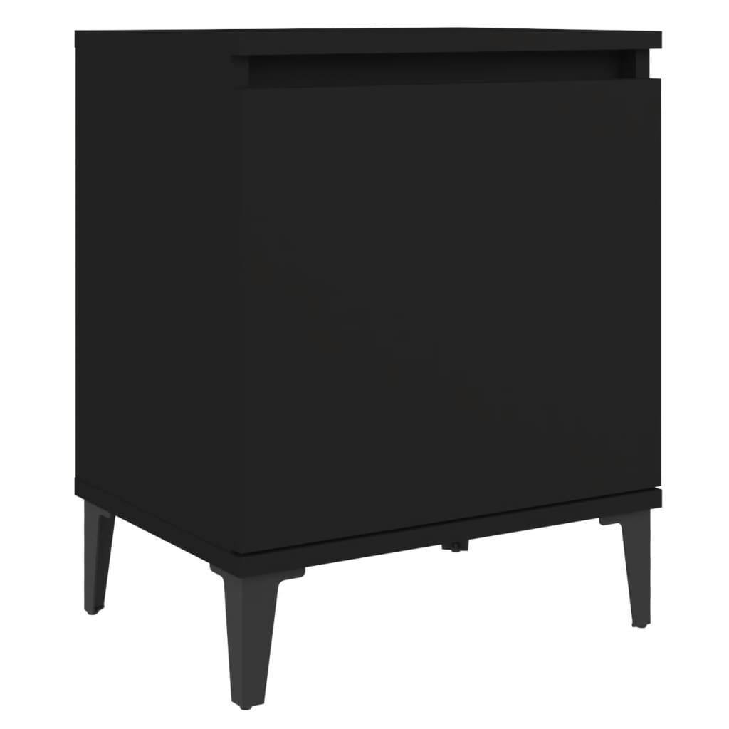Nachtkastjes met metalen poten 40x30x50 cm zwart is nu te koop bij PeponiXL, paradijselijk wonen!