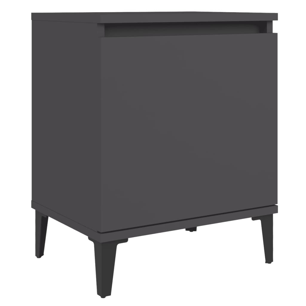 Nachtkastjes met metalen poten 40x30x50 cm grijs is nu te koop bij PeponiXL, paradijselijk wonen!