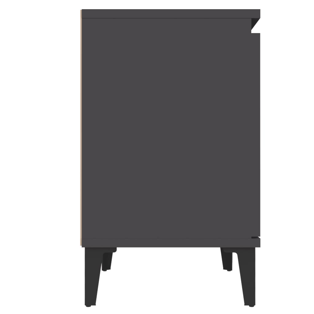 Nachtkastjes met metalen poten 40x30x50 cm grijs is nu te koop bij PeponiXL, paradijselijk wonen!